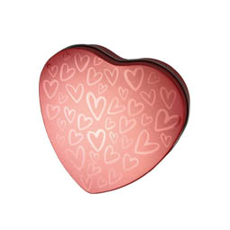 Nasze bestsellery: Herzdose rot, Stülpdeckeldose aus Weißblech in Herzform.